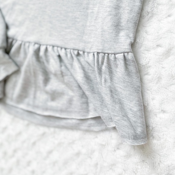 NWT-GYPSIES & MOONDUST Grey Peplum Light Hooded Sweatshirt - Picture 9 of 10